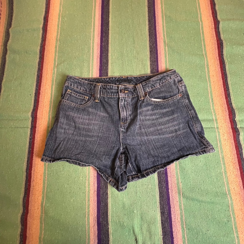 Tommy Hilfiger Denim Shorts Womens 10 Blue Dark Wash Cotton Casual Y2K Preppy